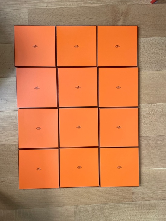 Hermes Other - Hermès Orange Square Gift Boxes - Set of 12 Small Lids